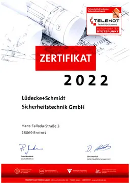 Download PDF-Datei: TELENOT Zertifikat