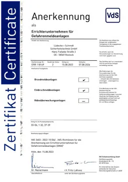 Download PDF-Datei: VdS Zertifikat