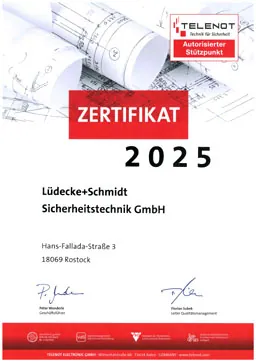 Download PDF-Datei: TELENOT Zertifikat