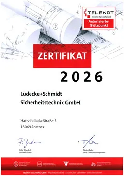 Download PDF-Datei: TELENOT Zertifikat